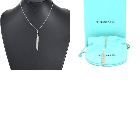 TIFFANY&Co. Necklace mesh tassel pendant silver 925/pearl ladies r9616f - Picture 5 of 5